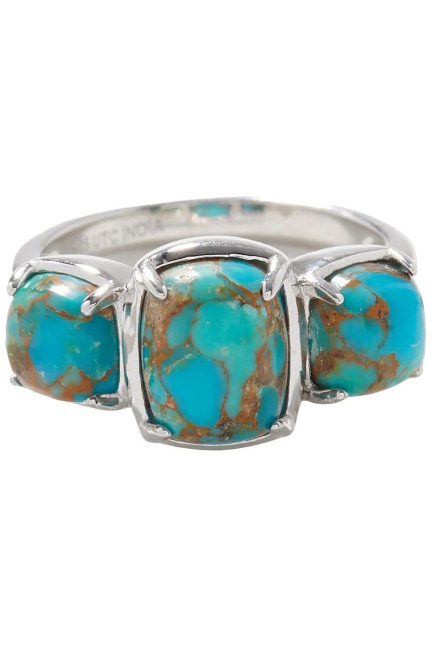 Generation Gems Sterling Silver Cabochon Gemstone Ring Turquoise